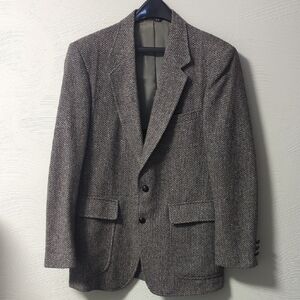 Classic Brown/Gray Men's Wool Blazer